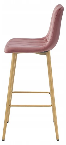Barski stol POZZA VELVET, roza