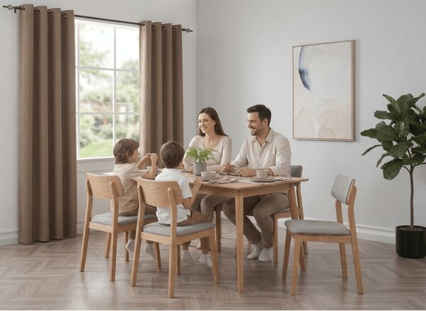 Zatemnitvena zavesa DUNES VELVET 140x250 cm, bež-rjava Za obesiti: Kovinski obročki