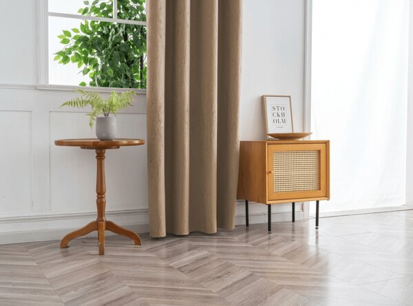 Zatemnitvena zavesa DUNES VELVET 140x250 cm, bež-rjava Za obesiti: Kovinski obročki