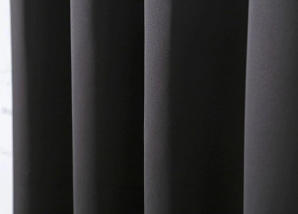Zavesa OXFORD LIGHT 140x250 cm, črna Za obesiti: Trak za nabiranje
