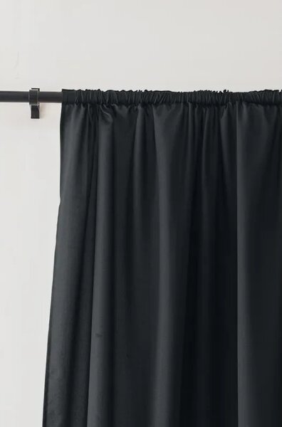 Zavesa OXFORD LIGHT 140x250 cm, črna Za obesiti: Trak za nabiranje