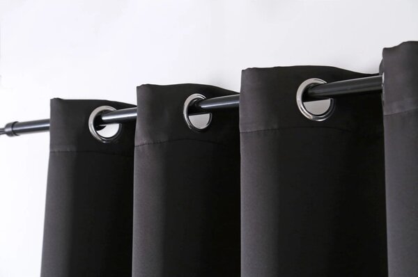Zavesa OXFORD LIGHT 140x250 cm, črna Za obesiti: Trak za nabiranje