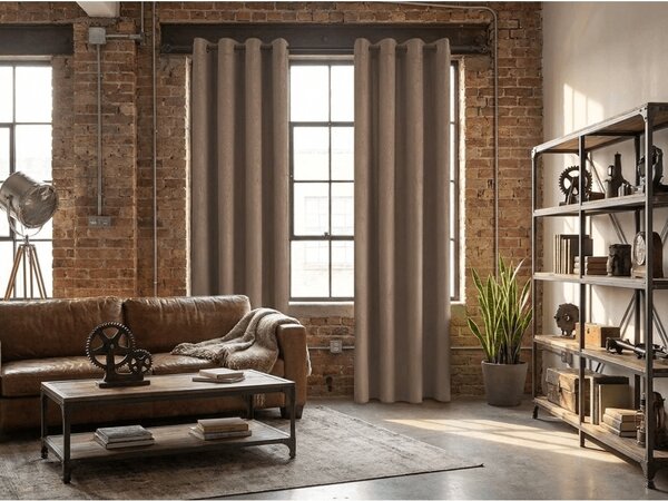 Zatemnitvena zavesa DUNES VELVET 140x250 cm, bež-rjava Za obesiti: Kovinski obročki