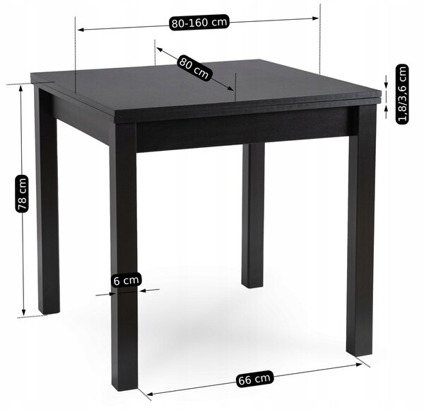 JAKS Zložljiva miza 80 - 160 cm Max črna 2/2