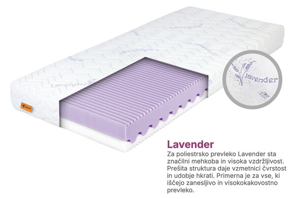 Wilsondo Visoka penasta vzmetnica Violletta 120x200x20 - prevleka Lavender