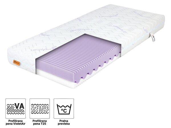Wilsondo Visoka penasta vzmetnica Violletta 120x200x20 - prevleka Lavender