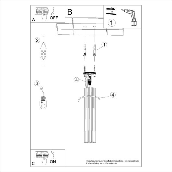 Sollux SL.1571 - Reflektor KARBON 1xGU10/10W/230V 40 cm črna