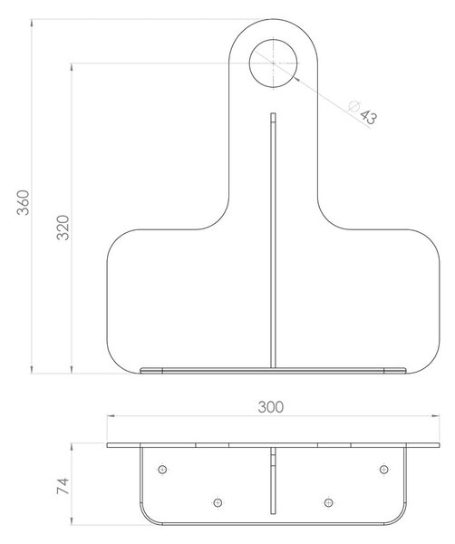 Črno jekleno stensko stojalo za pod umivalnik 30x7 cm Tetris – Sapho