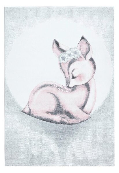 Ben'n'jen Otroška Preproga Bambi, Svetlo Siva, Roza, 140x200cm