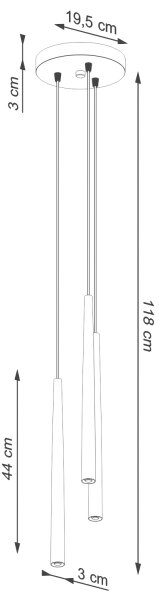 Sollux SL.1463 - Lestenec na vrvici BLISS 3xG9/8W/230V črna