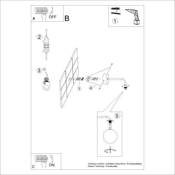 Sollux SL.1658 - Stenska svetilka ASTRAL 1xG9/8W/230V bela