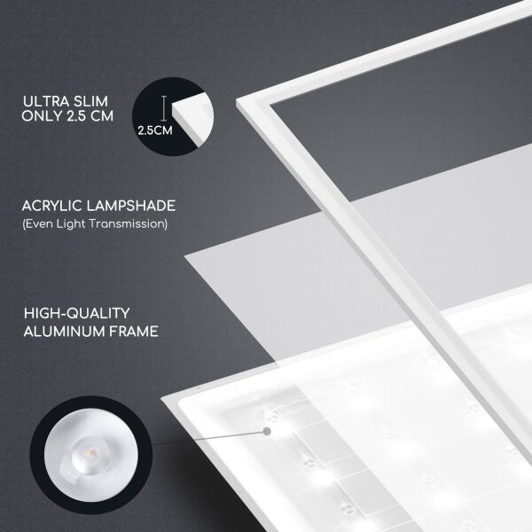 Aigostar - LED Vgradni panel LED/40W/230V 6500K 60x60cm bela