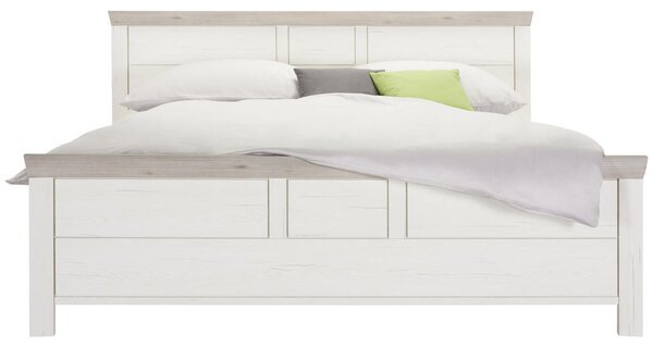POSTELJA 180 cm x 200 cm , leseni material siva, bela