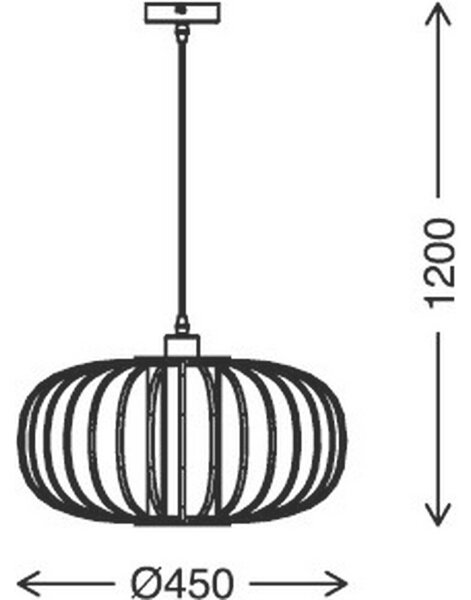 VISEČA SVETILKA Bambo 45/120 cm E27
