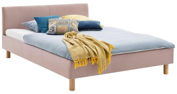 OBLAZINJENA POSTELJA 120 cm x 200 cm , tekstil starinsko roza