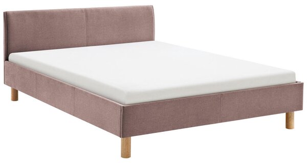 OBLAZINJENA POSTELJA 120 cm x 200 cm , tekstil starinsko roza