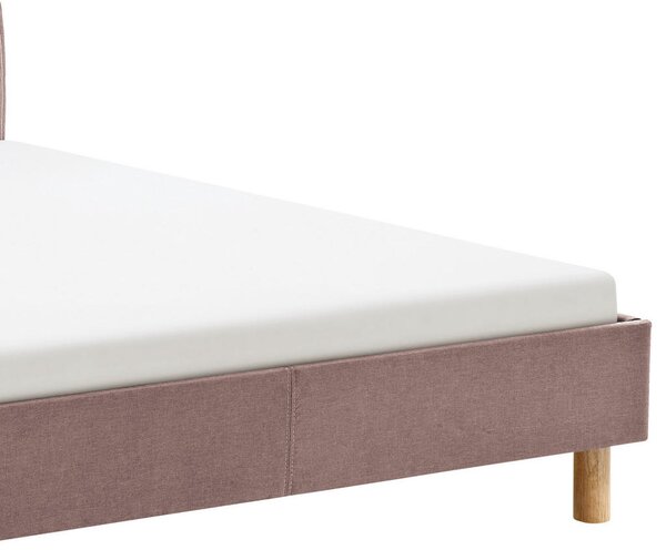 OBLAZINJENA POSTELJA 120 cm x 200 cm , tekstil starinsko roza