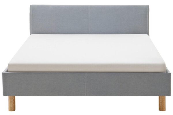 OBLAZINJENA POSTELJA 120 cm x 200 cm , tekstil svetlo modra