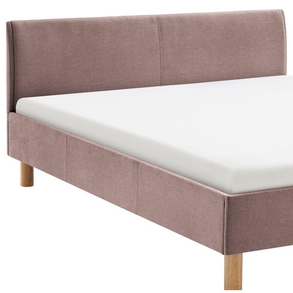 OBLAZINJENA POSTELJA 120 cm x 200 cm , tekstil starinsko roza