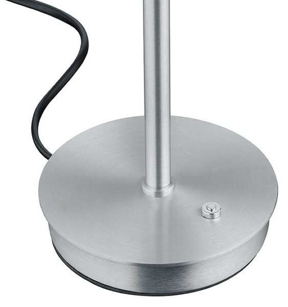 HELL LED namizna svetilka Abby, v barvi aluminija, višina 34 cm, kovina/steklo, zatemnjen, Kovinska, Dnevna soba / jedilnica, Kovina, Sodobni
