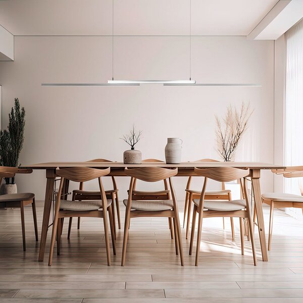 HELL LED-visoka svetilka More, nikelj/krom, dolžina 120 cm, kovina, zatemnjen, Kovinska, Dnevna soba / jedilnica, Kovina, Sodobni