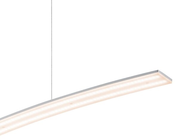 HELL LED-visoka svetilka Sira, dolžina 130 cm, kovinska v barvi aluminija, CCT, zatemnjen, Kovinska, Dnevna soba / jedilnica, Kovina, Sodobni