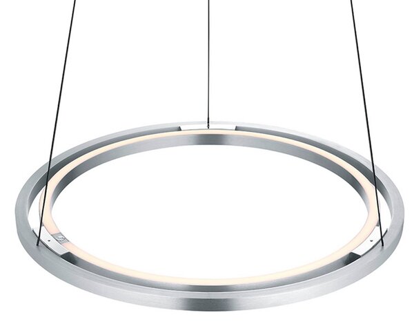 HELL LED-visoka svetilka Ringo, premer 60 cm, v barvi aluminija, kovina, CCT, zatemnjen, Kovinska, Dnevna soba / jedilnica, Kovina, Sodobni