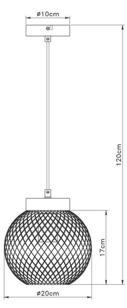 VISEČA SVETILKA 20/120 cm E27