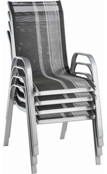 STOL aluminij, jeklo siva, srebrne barve