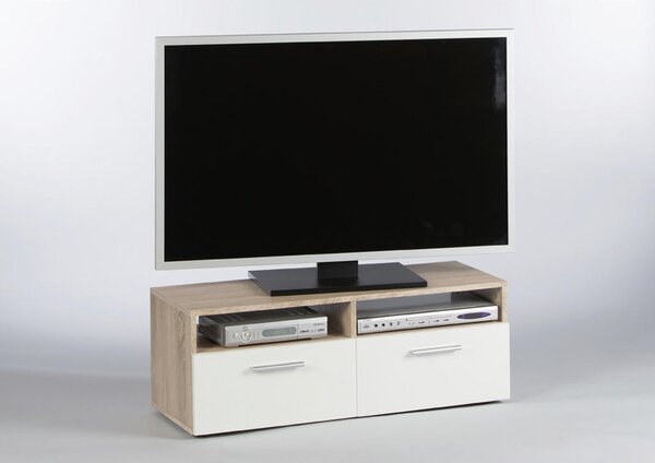 TV-ELEMENT bela, hrast sonoma