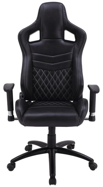 GAMING STOL kovina, umetna masa, tekstil, usnje črna