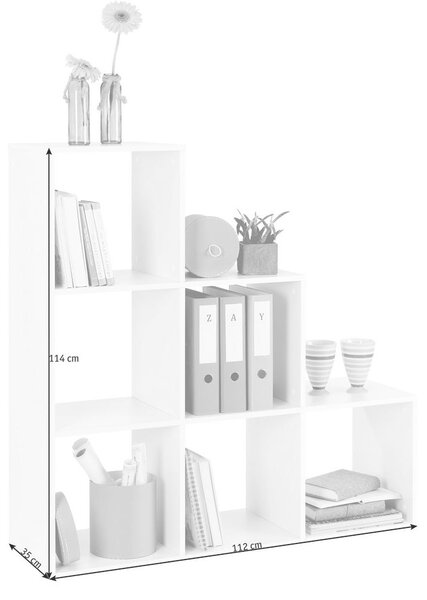 REGALNI ELEMENT 112/114/35 cm bela