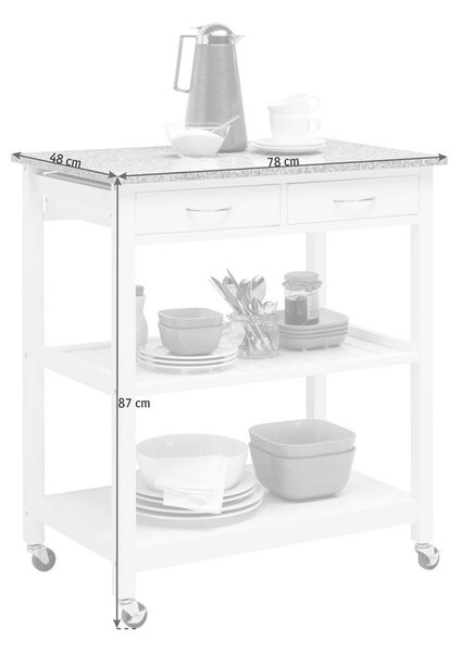Servirni voziček BABETTE 78/87/48 cm