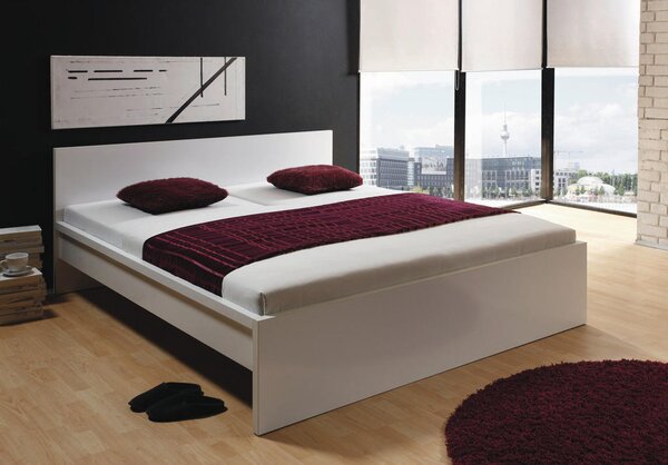 POSTELJA 140 cm x 200 cm , leseni material bela