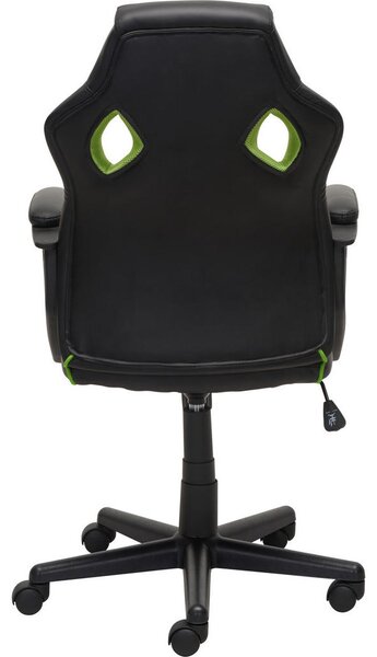 GAMING STOL kovina, umetna masa, tekstil siva, zelena, črna