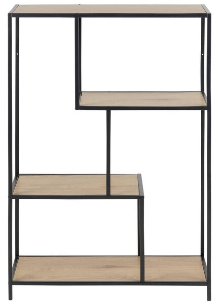 REGAL 77/114/34 cm črna, barve hrasta