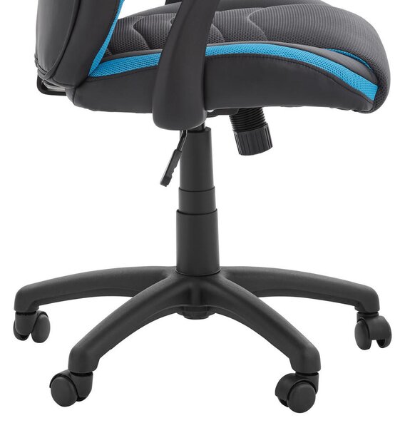 GAMING STOL kovina, umetna masa, tekstil modra, črna