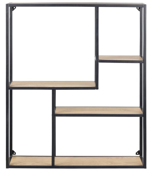 STENSKI REGAL 75/91/20 cm črna, barve hrasta