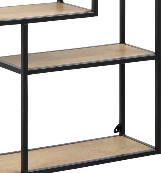 STENSKI REGAL 75/91/20 cm črna, barve hrasta