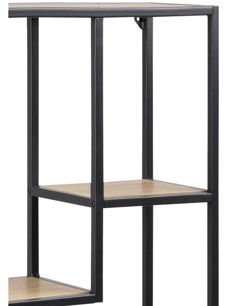 STENSKI REGAL 75/91/20 cm črna, barve hrasta