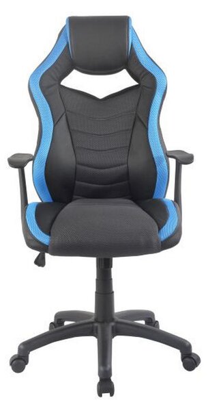 GAMING STOL kovina, umetna masa, tekstil modra, črna