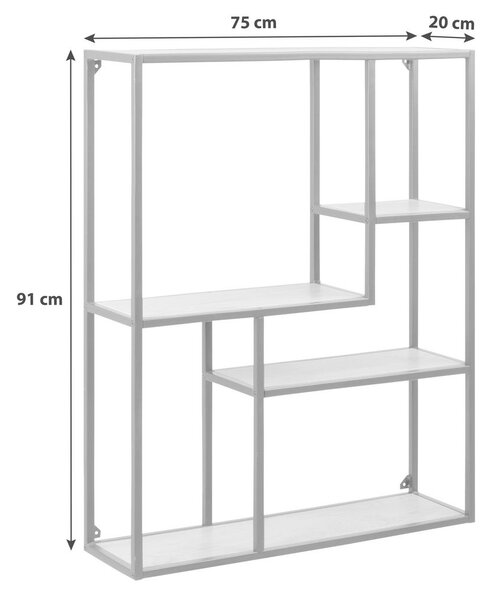STENSKI REGAL 75/91/20 cm črna, barve hrasta