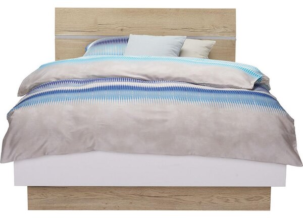 POSTELJA 120 cm x 200 cm , leseni material bela, barve hrasta