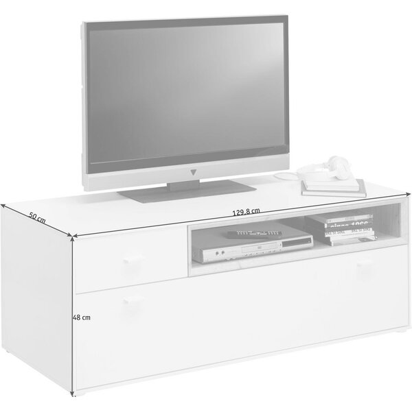 TV-ELEMENT bela, barve hrasta