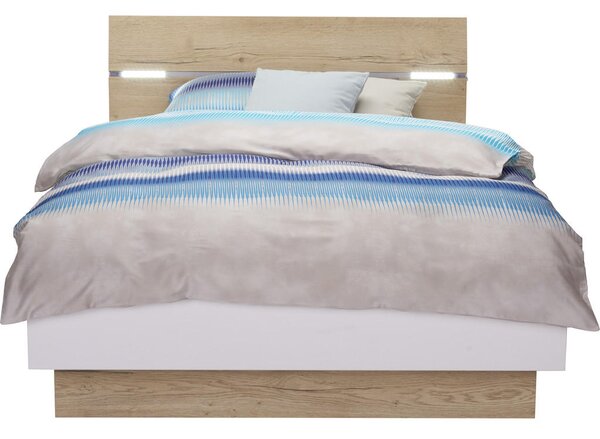 POSTELJA 120 cm x 200 cm , leseni material bela, barve hrasta