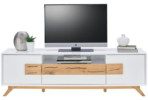 TV-ELEMENT bela, barve hrasta