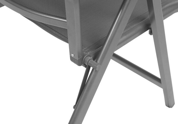 ZLOŽLJIV VRTNI SEDEŽ aluminij antracit, siva, srebrne barve