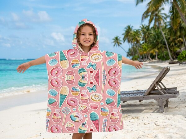 Otroški pončo SWEETIE roza 60x120 cm