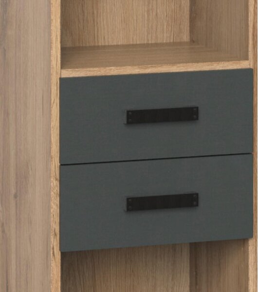 REGALNI ELEMENT 47/198/38 cm barve grafita, barve hrasta