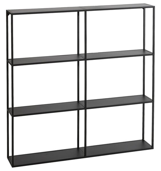 STENSKI REGAL 90/90/15 cm črna